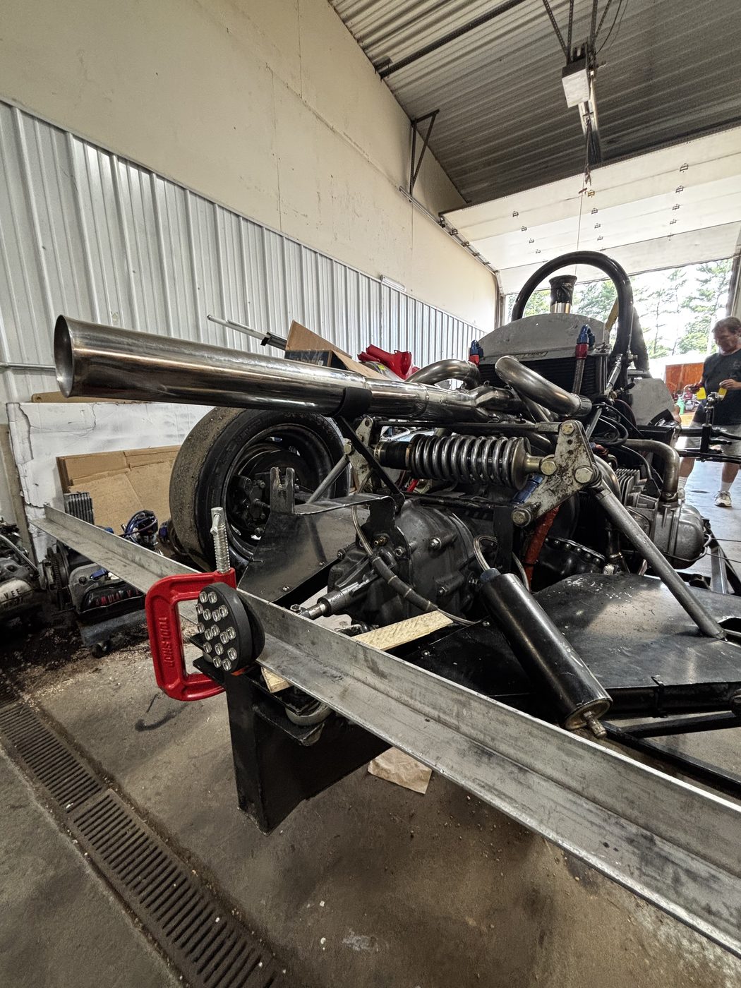 Formula Vee race car with a stainless exhaust system fitted