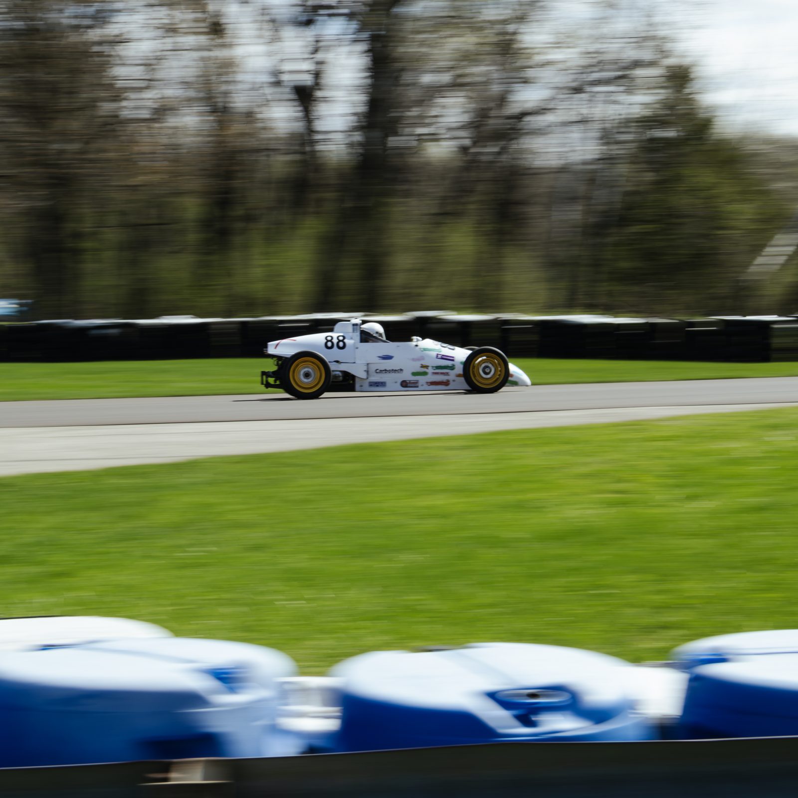 Formula Vee number 88 at speed on track